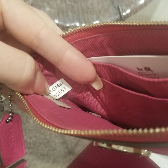 COACH Pink Refined Grain Leather Wristlet - Picture 9 of 9